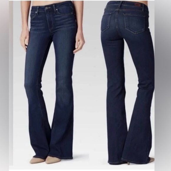 PAIGE Denim - EUC PAIGE Bell Canyon Dark Blue Flare Bootcut Stretch Jeans